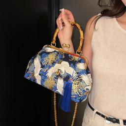 Saco de embreagem de luxo para mulheres, bolsa do casamento da noiva, bolsa de ombro, bolsa pequena do partido, alça de vime - Image 2