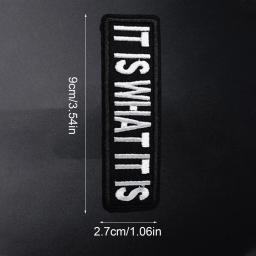 "É é o que é" Engraçado Meme Iron-On Patch - Apliques bordados humorísticos para jaquetas, bolsas, chapéus e acessórios de roupas DIY - Image 4