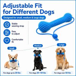 Brinquedo Dental Canino de Ação Dupla, Brinquedo de Mastigar para Limpeza e Escovação de Dentes de Cães, Mastigáveis Dentais Reutilizáveis para Cães - Image 6