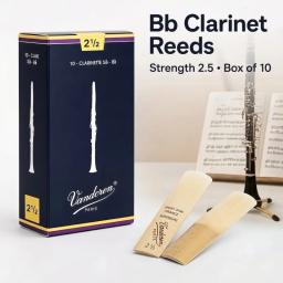 Palhetas de Clarinete Bb de Alta Qualidade, Pacote com 10 Peças, Palhetas de Estilo Tradicional, Tamanhos 2.5 e 3.0, Acessórios de Substituição Profissionais para Instrumentos de Sopro de Madeira - Image 1