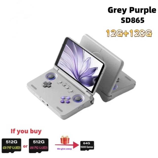 Retroid Pocket Flip 2 Console de Jogos Retro Portátil Tela Touch AMOLED 5,5" SD865 Android 13 128GB