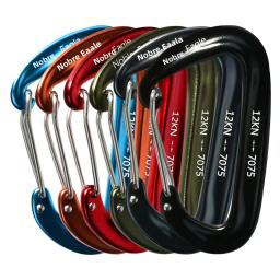 Conjunto de 6 mosquetões de alumínio 7075 de 12KN, com argola em D, mosquetões táticos de alta resistência, clipes, gancho para camping, caminhada, escalada, rede e chaveiro. - Image 1