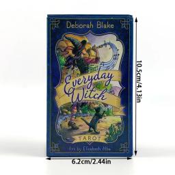 1 caixa de baralho de tarô de bruxa diário com guia - conjunto de 78 cartas, jogo de festa temático de bruxaria, cartas de tarô mágicas práticas - Image 6