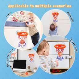 Diversão basquete hoop bolas playset meninos meninas brinquedos de banho banheira 3 bolas conjunto forte ventosa jogo do banheiro para crianças - Image 6
