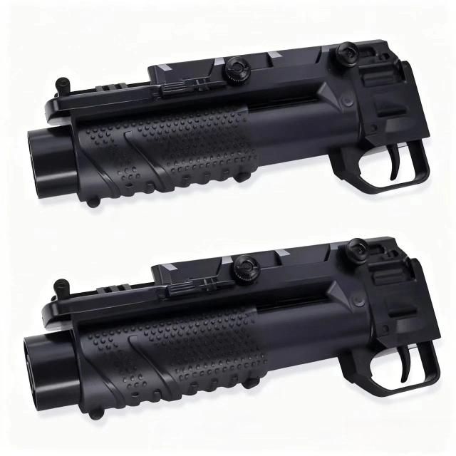 Lançador de Bolinhas de Gel M203 Cano Duplo Plástico Preto 20-30 Bolas