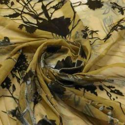 Tecido Brocado Jacquard de Veludo Queimado com Estampa Floral de 1 metro, Tecidos de Veludo Bordados para Vestidos DIY e Roupas Cheongsam - Image 4