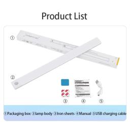 USB tipo C recarregável LED gabinete luz, sensor de movimento, lâmpada para cozinha, iluminação de armário, 20cm, 30cm, 40cm, 50cm, 60cm - Image 6