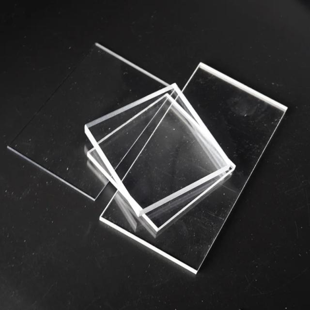 Chapa de Acrílico Transparente (Plexiglass PMMA) com Espessura de 1mm a 50mm, Tamanhos de 50x50mm a 500x500mm