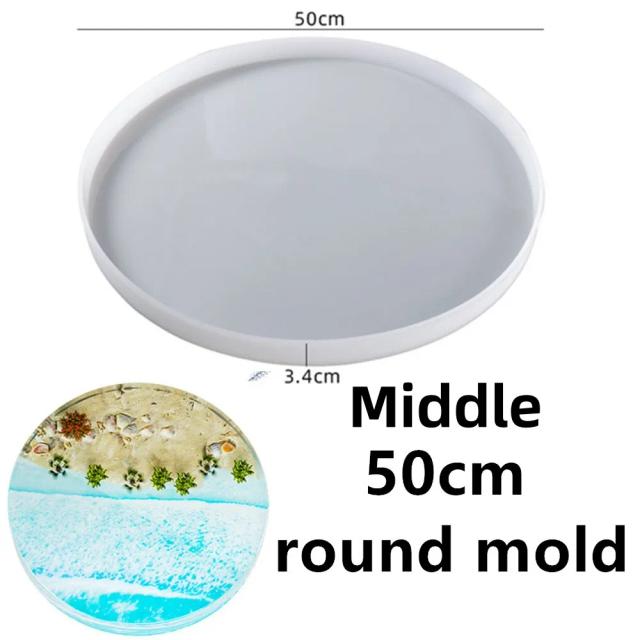 Molde de silicone de resina epóxi oval grande, 63cm, mesa elíptica de rio, resina de silicone, molde de mesa retangular redondo
