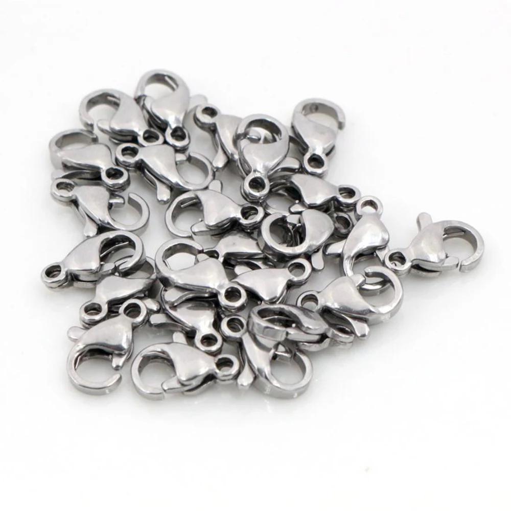 30 pçs/lote 12*7mm 10*5mm aço inoxidável banhado a ouro lagosta fecho ganchos para colar & pulseira corrente diy moda jóias descobertas - Image 1