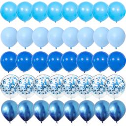 40 peças conjunto azul balões de metal látex confete balão casamento dia dos namorados globos chá de bebê decorações de festa de aniversário - Image 2