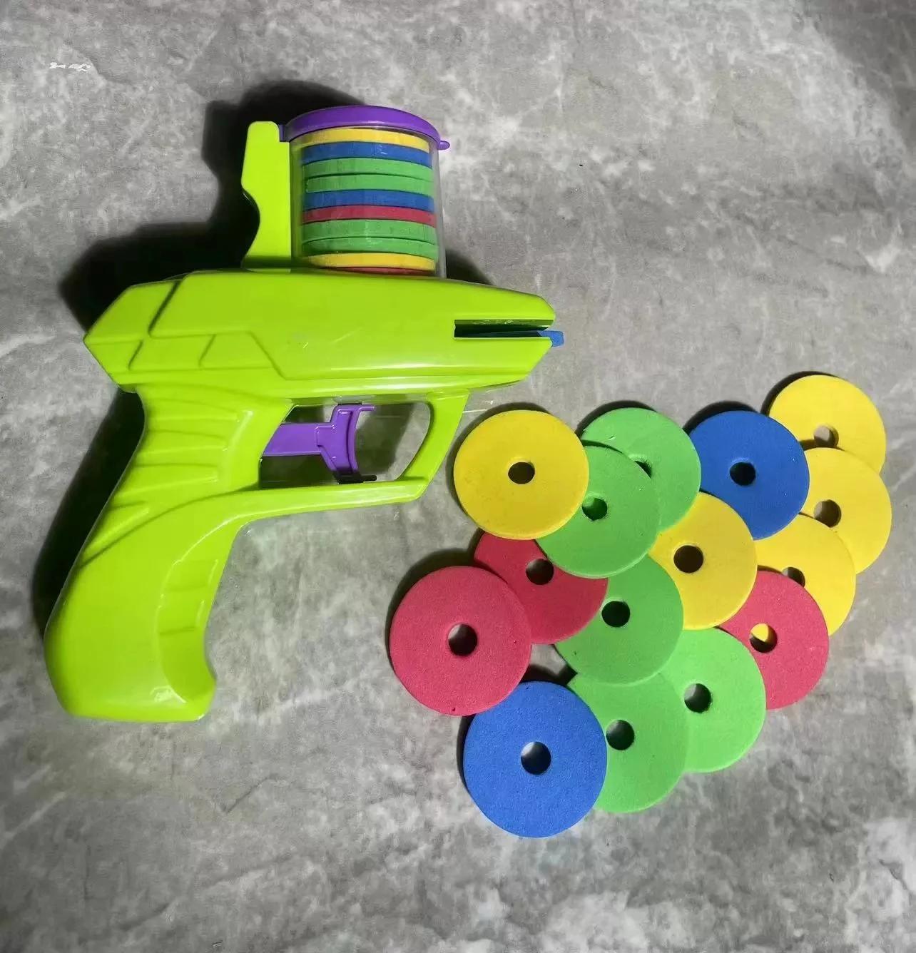 Crianças jogo ao ar livre disco de espuma arma brinquedo disco voador tiro lançador arma dupla pai-filho interativo crianças brinquedo - Image 1
