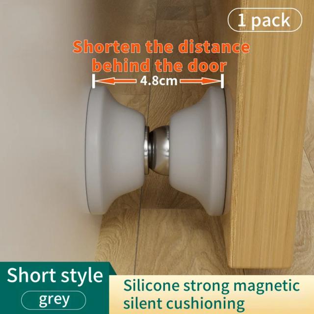 Parada de Porta Magnética Curta Anticolisão à Prova de Vento Silenciosa Silicone Sem Perfuração