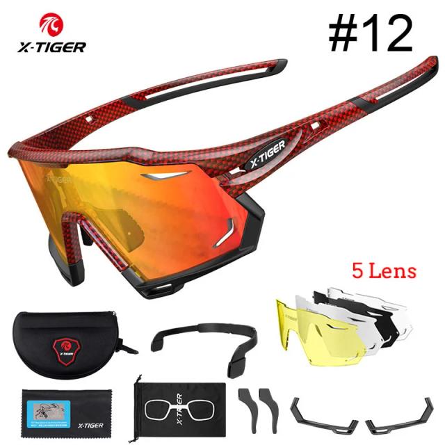 X-TIGER Óculos de Ciclismo com 3 Lentes UV400 Polarizados para Homens