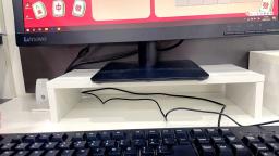 Suporte riser para monitor - Suporte ergonômico para laptop Organizador de mesa para armazenamento de teclado - Image 4