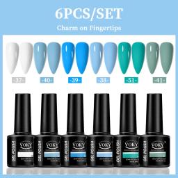 VOKY Conjunto de 6 peças de gel para unhas, gel para unhas da moda sazonal, o presente perfeito para mulheres dar durante os festivais - Image 6