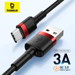 Cabo USB Tipo C Baseus para Huawei Honor Xiaomi Samsung Super Charge Cabo de Dados Carregador USB C Carregamento Rápido - Image 1