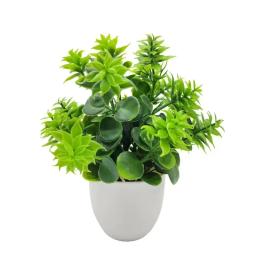 Planta Artificial com Vaso de Plástico, Folhagem Falsa para Decoração de Casa, Escritório, Mesa, Sala de Estar e Quarto, Sem Necessidade de Manutenção - Image 2