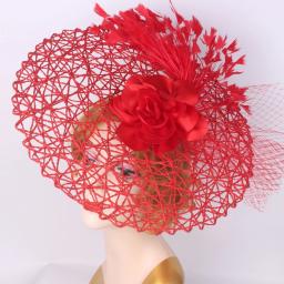 Novo fascinator casamento headpieces feminino flor headwear para igreja derby chapéu cocktail fascinators bandana nupcial pillbox boné - Image 2