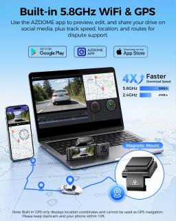 Atualizar azdome m550 pro traço cam 4k frente dashcam auto 5.8ghz wi-fi gps g-sensor carro dvr 6 ir visão noturna monitor de estacionamento - Image 3
