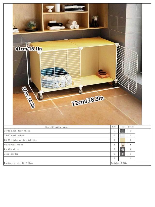 Gaiola para Gatos com Espaço Livre, Tamanho Pequeno com Rodas, Armário Amarelo para Gatinhos, Vila para Gatos, Casa Interna para Gatos para Uso Doméstico