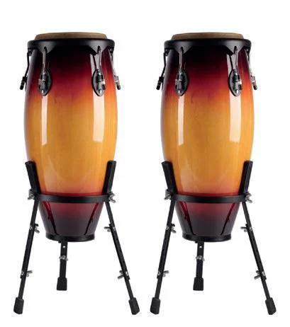 LP Conjunto de Congas City Wood 10" e 11" com Suporte Vintage Sunburst