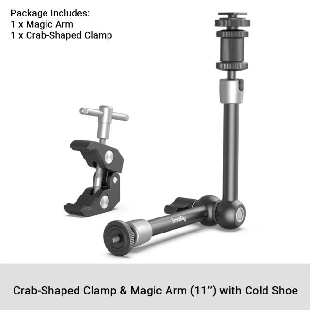SmallRig Braçadeira e Braço Mágico Articulado com Rosca 1/4" e 3/8" - 9.5 Polegadas