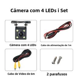 Câmera de Ré HD Grande Angular para Carro, Câmera de Vídeo para Veículos, Câmera de Ré com 12 LEDs para Visão Noturna e Estacionamento - Image 5