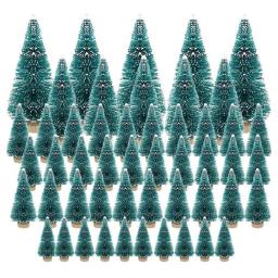50 pçs árvore de natal artificial em miniatura pequena neve geada árvores pinheiros natal diy decoração artesanato - Image 1