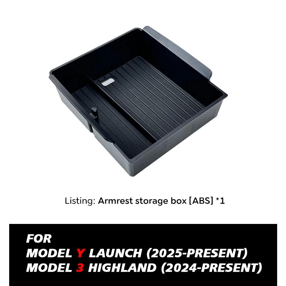 TEKSY 1/2/3/4/6/7/8 peças para Tesla Novo Modelo Y 2025 2026 Juniper ABS com tapete antiderrapante de silicone para console e caixa de armazenamento do apoio de braço - Image 1