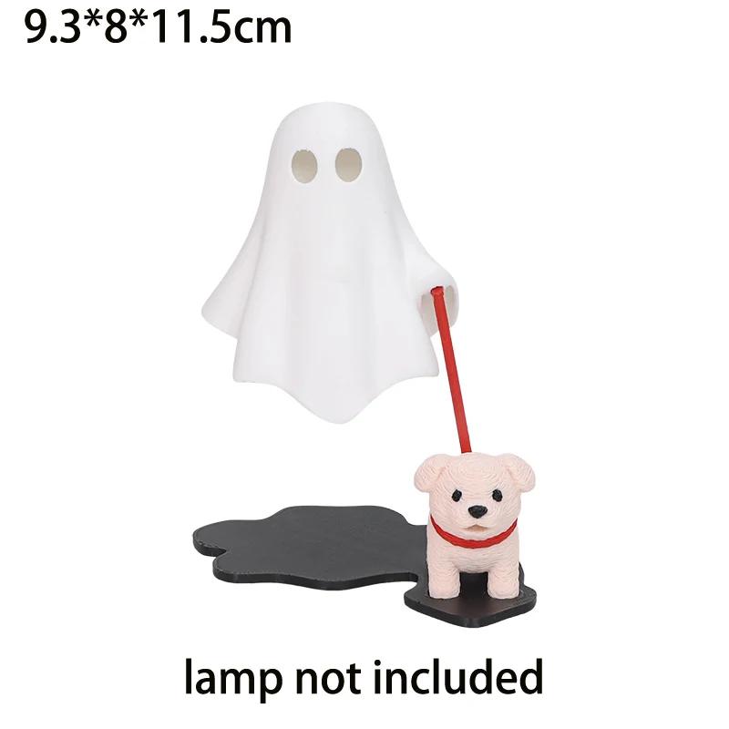 Estátua de Fantasma Fofo Impressa em 3D com Cão, Decoração para Casa, Quarto e Mesa, Halloween - Image 1