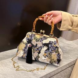 Saco de embreagem de luxo para mulheres, bolsa do casamento da noiva, bolsa de ombro, bolsa pequena do partido, alça de vime - Image 3