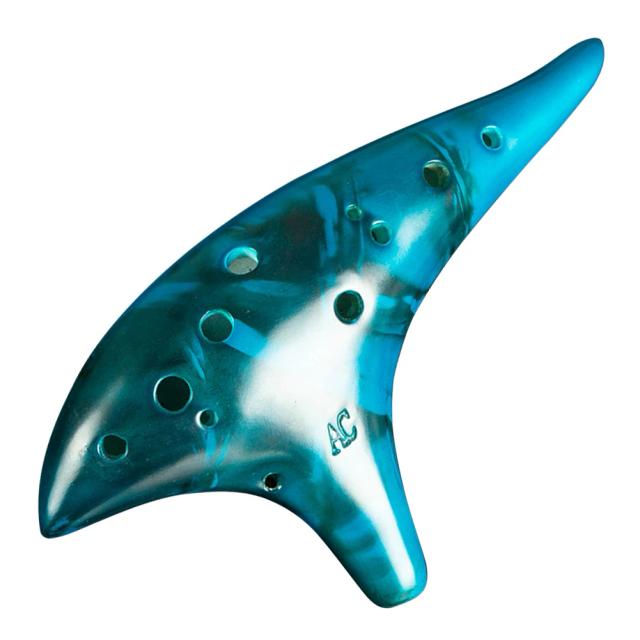 Ocarina Natural Premium Madeira Artesanal Acabamento Defumado Tom Alto C 12 Furos