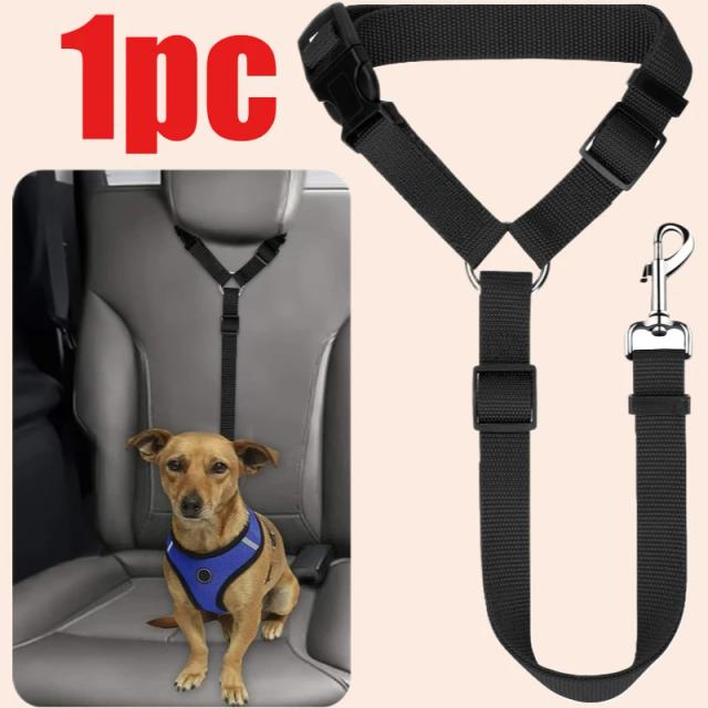Cinto de Segurança para Carro Pet Nylon Ajustável Durável para Cães e Gatos