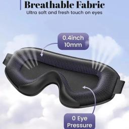 Máscara de Olhos para Dormir Blackout 3D Respirável Macia e Confortável para Viagem Máscara Noturna Ajustável para Dormir - Image 2