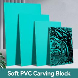 Blocos de escultura macia, ferramentas de carimbo de borracha, faça você mesmo, 3mm, verde, conjunto de impressão artística, bloco de escultura de linóleo à prova d'água para impressão - Image 1