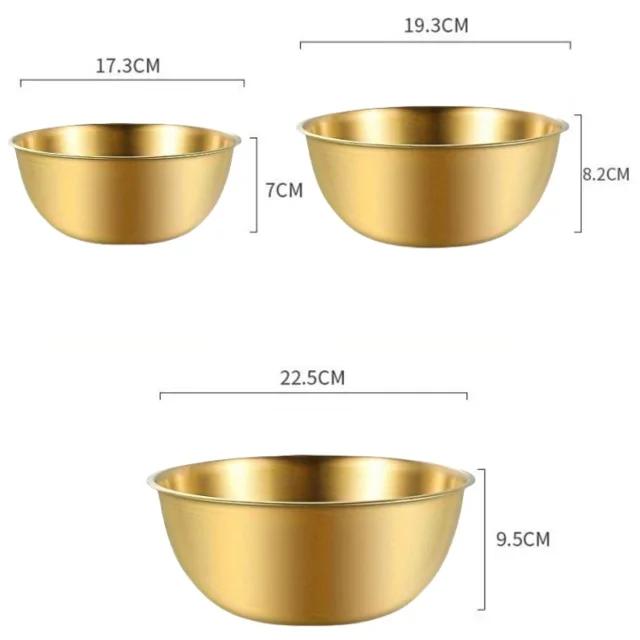 Conjunto de Tigelas de Aço Inoxidável 3 Peças com Escala para Cozinha Doméstica