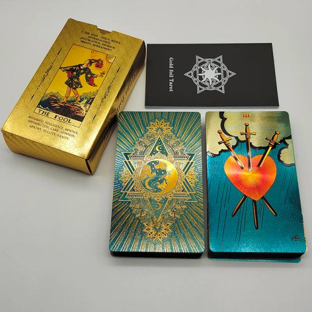 Baralho de Tarô Luxo Folha Dourada 80 Cartas