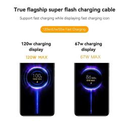 Xiaomi original usb tipo c cabo 120w 67w turbo carregador rápido mi 15 14 13 12t pro 12 11 ultra poco x6 x7 redmi note tubarão preto 5 - Image 6