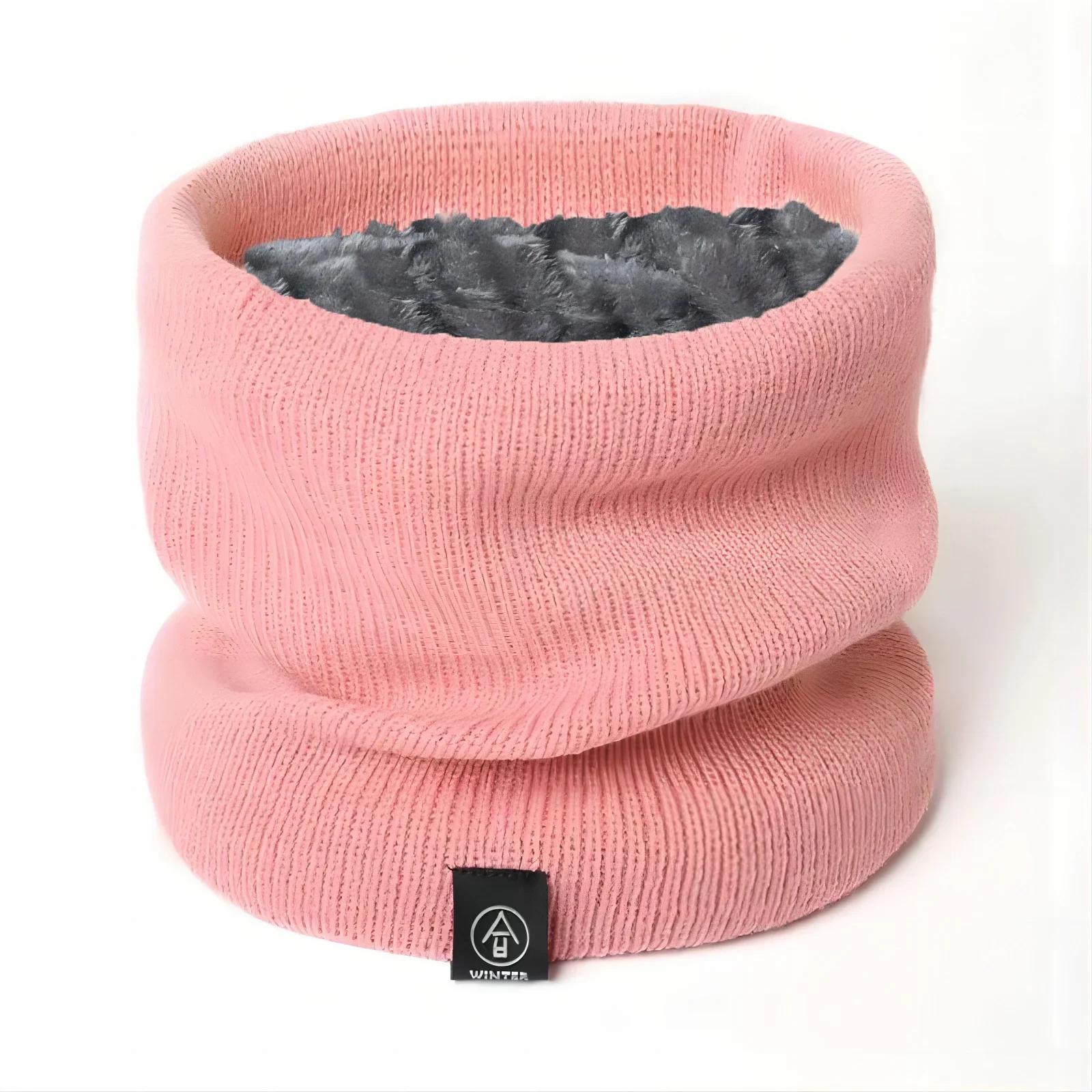 Moda feminina cachecol de malha sólido cashmere como inverno snood cachecóis senhora quente grosso unisex masculino pescoço cachecóis anel - Image 1