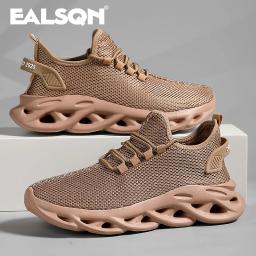 Homens esportes correndo preto sapatos de corrida tênis casuais marrom ao ar livre malha respirável feminino luz absorção de choque tênis preto - Image 6