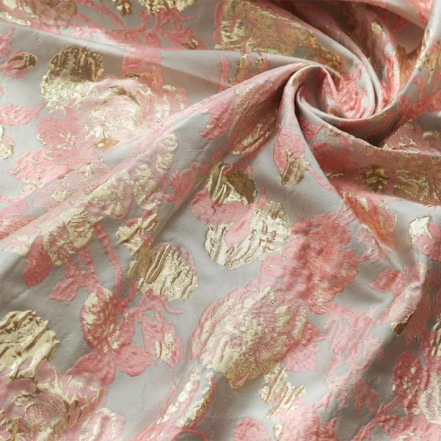 Tecido Jacquard Ouro Bolha Flor 50cm x 145cm
