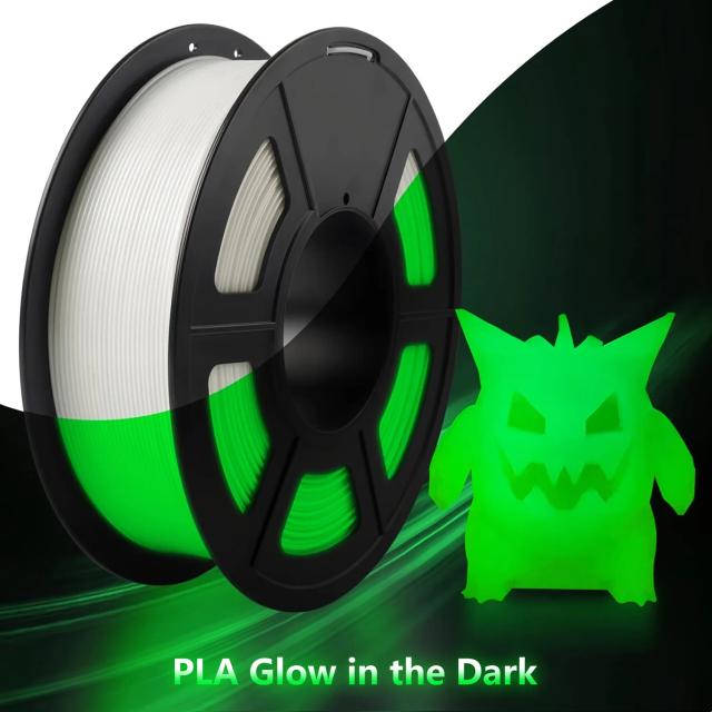 Presente de Natal DIY, Filamento Luminoso PLA 1.75mm para Impressora 3D, Bobina de 200g (0.44L), Brilha no Escuro, para a Maioria das Impressoras FDM