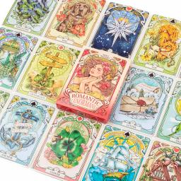 Cartões românticos Lenormand Oracle 37 peças baralho 10.2x7.2cm Inglês Vision Art Nouveau Motivos florais para jogos de tabuleiro de festa - Image 6