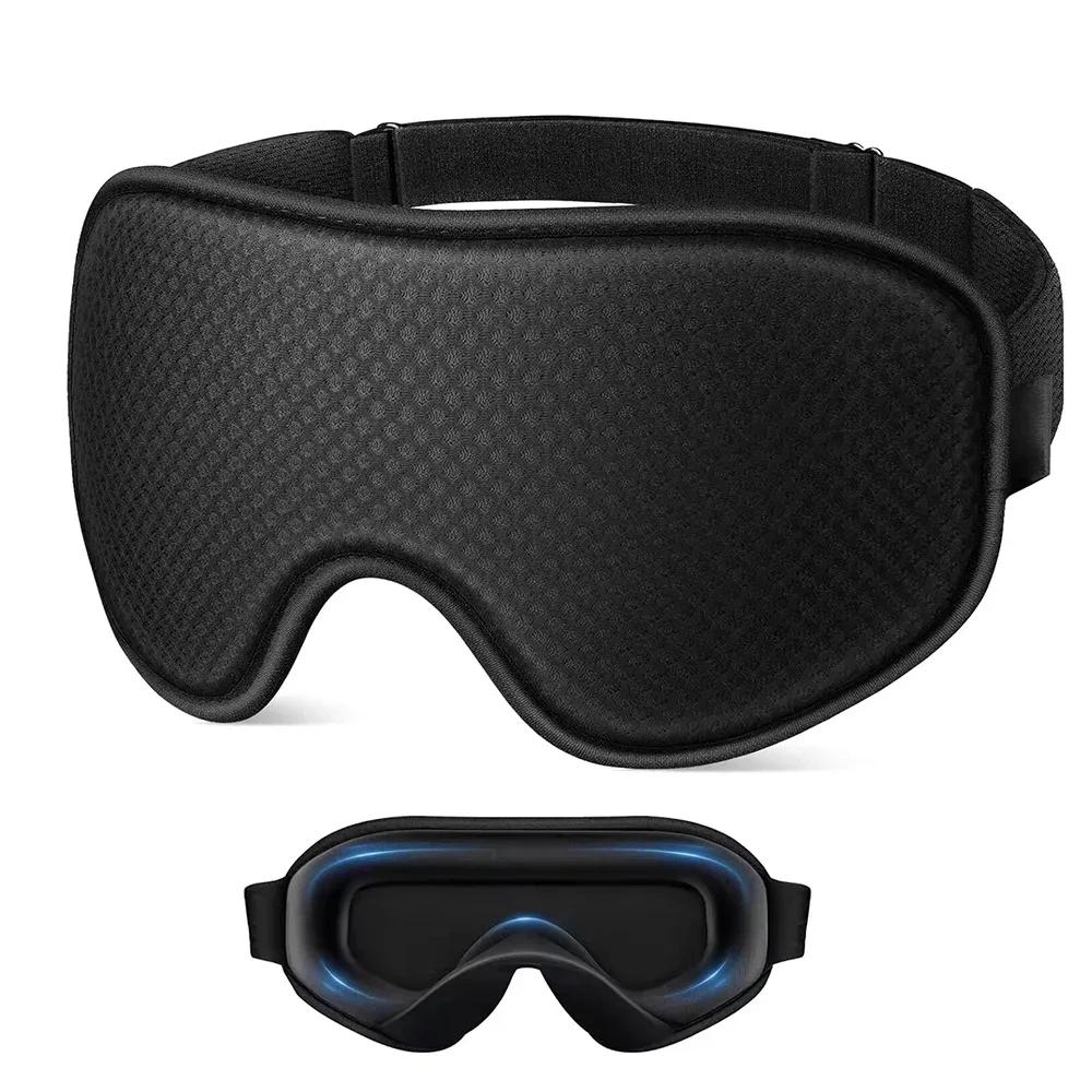 Máscara de Olhos para Dormir Blackout 3D Respirável Macia e Confortável para Viagem Máscara Noturna Ajustável para Dormir - Image 1