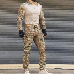 Uniforme tático ternos milit ao ar livre camo terno camisas de caça calças paintball caminhadas kits treinamento airsoft paintball conjunto roupas - Image 6