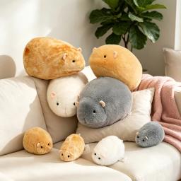 Pelúcia de Hamster Laranja, Cinza e Branco, Brinquedo de Pelúcia Kawaii, Fofo e Macio, Boneca Síria Dourada, Decoração de Quarto, Presente de Aniversário para Crianças, Meninas e Meninos - Image 2