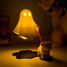 Estátua de Fantasma Fofo Impressa em 3D com Cão, Decoração para Casa, Quarto e Mesa, Halloween - Image 3