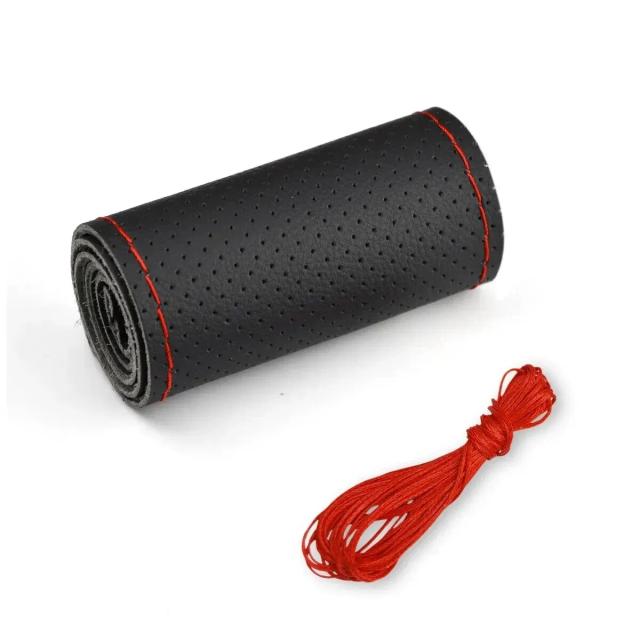 Capa Universal de Couro para Volante de Carro 38cm Costura DIY Antiderrapante