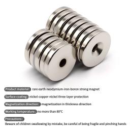 Ímã de neodímio super forte 30x5-6mm n35 ndfeb imanes magnéticos permanentes redondos com furos ímãs poderosos geladeira - Image 3
